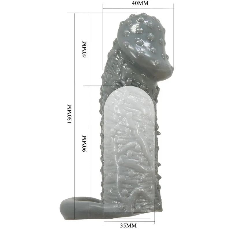 PRETTY LOVE - FUNDA REALÍSTICA ALARGADORA Y RETARDANTE PARA PENE MODELO 2 GRIS - Nuvica
