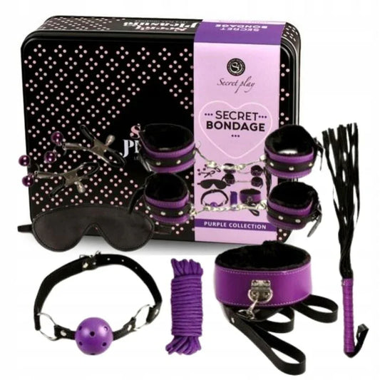 SECRETPLAY - BDSM SET 8PCS LILA / NEGRO - Nuvica