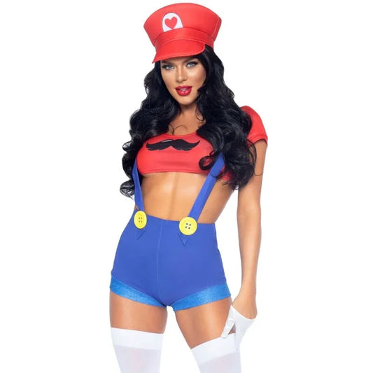 LEG AVENUE - DISFRAZ SEXY MARIO BROS ROJO/AZUL M - Nuvica