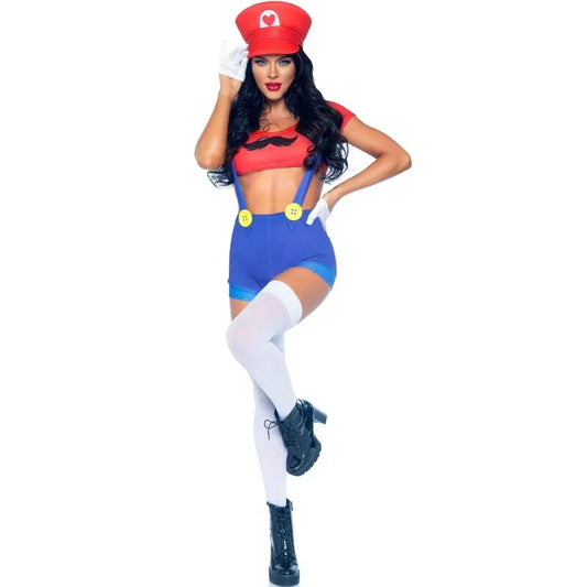 LEG AVENUE - DISFRAZ SEXY MARIO BROS ROJO/AZUL M - Nuvica