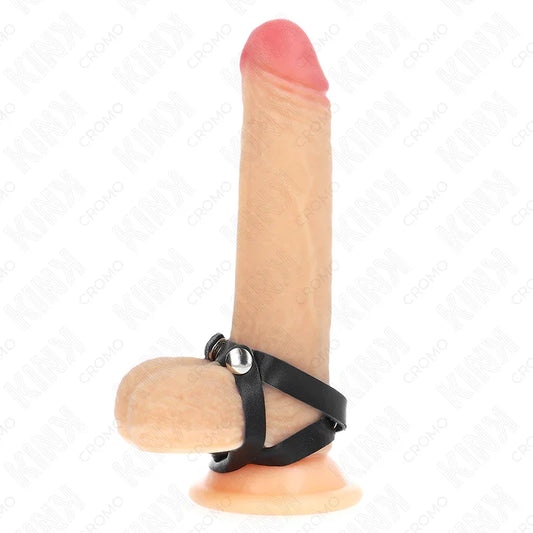 KINK - ANILLO PENE CUERO CON CIERRE A PRESIÓN 39 X 1 CM - Nuvica