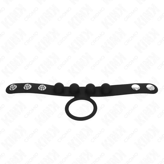 KINK - ANILLO PENE CUERO 3.5 CM CON CIERRE A PRESIÓN 23 X 2 CM - Nuvica