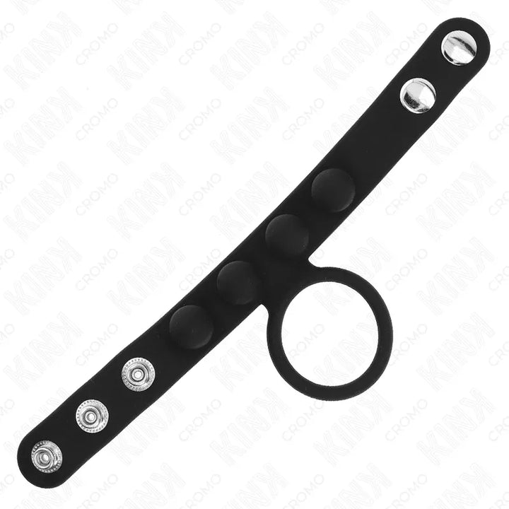 KINK - ANILLO PENE CUERO 3.5 CM CON CIERRE A PRESIÓN 23 X 2 CM - Nuvica