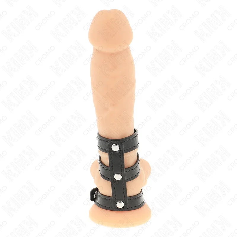 KINK - ANILLO PENE POLIPIEL TRIPLE CON CIERRE A PRESIÓN - Nuvica