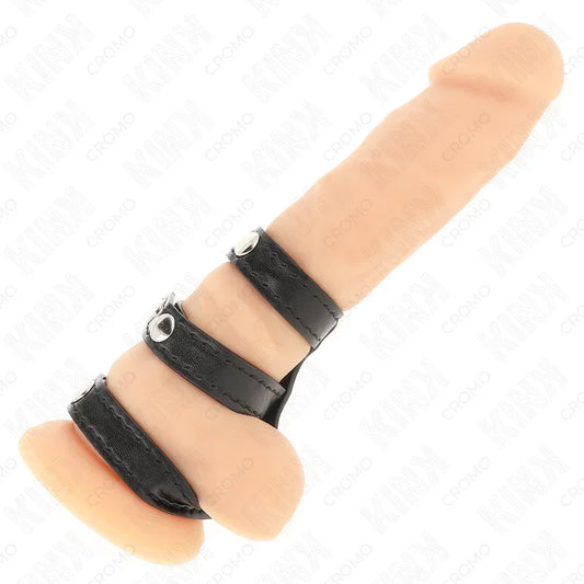KINK - ANILLO PENE POLIPIEL TRIPLE CON CIERRE A PRESIÓN - Nuvica