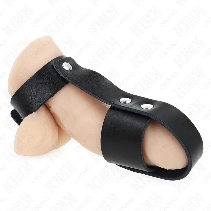 KINK - ANILLO JAULA PENE CUERO CON DIVISOR DE BOLAS AJUSTABLE - Nuvica