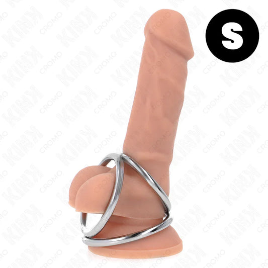 KINK - ANILLO PENE TRIPLE METAL CROMADO 3.2 CM A 4.5 CM - Nuvica