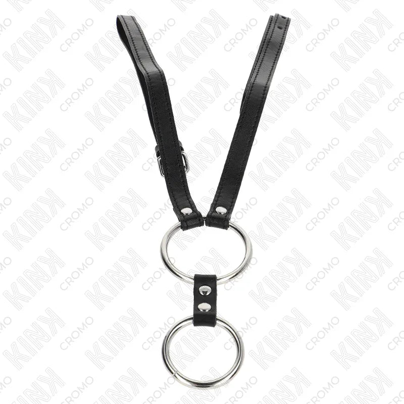 KINK - ANILLO PENE DOBLE METAL 3.8 CM A 5 CM CON CINTURÓN DE POLIPIEL 112 CM - Nuvica