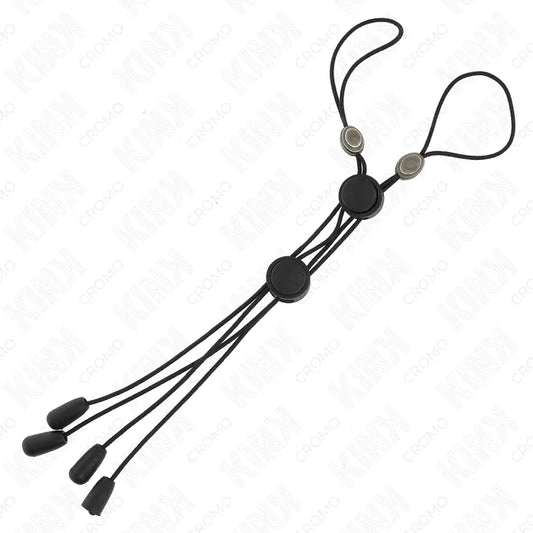 KINK - PINZAS PARA PEZONES DETALLE NEGRO CON ELÁSTICO NEGRO - Nuvica