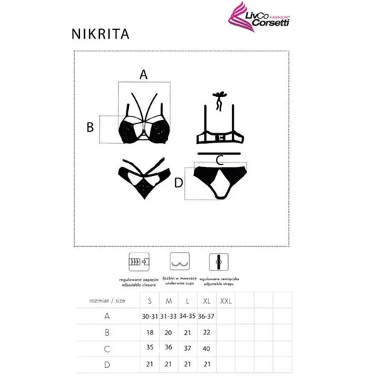 LIVCO CORSETTI FASHION - NIKRITA LC 90674 SUJETADOR + PANTIES NEGRO M - Nuvica