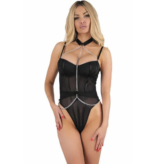 LIVCO CORSETTI FASHION - RUBIKA LC XG079 BODY CON GARGANTILLA NEGRO S - Nuvica