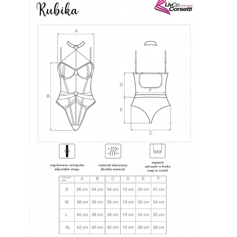 LIVCO CORSETTI FASHION - RUBIKA LC XG079 BODY CON GARGANTILLA NEGRO S - Nuvica