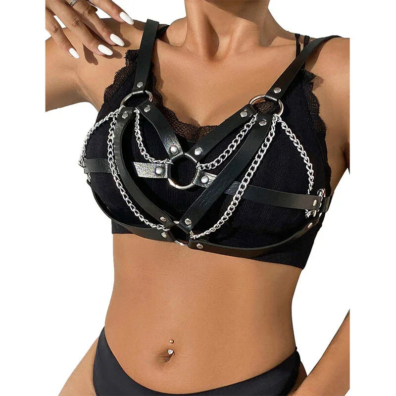 SUBBLIME - 953713 CINTURÓN DE BONDAGE PUNK HEBILLA METAL NEGRO TALLA ÚNICA - Nuvica