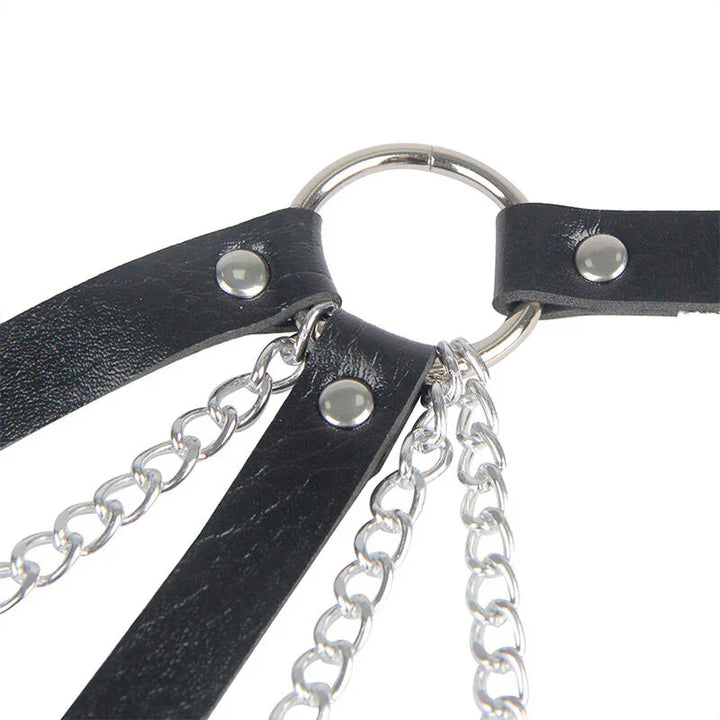 SUBBLIME - 953713 CINTURÓN DE BONDAGE PUNK HEBILLA METAL NEGRO TALLA ÚNICA - Nuvica