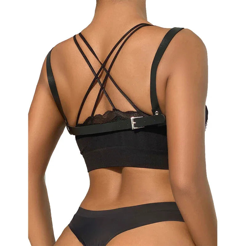 SUBBLIME - 953713 CINTURÓN DE BONDAGE PUNK HEBILLA METAL NEGRO TALLA ÚNICA - Nuvica