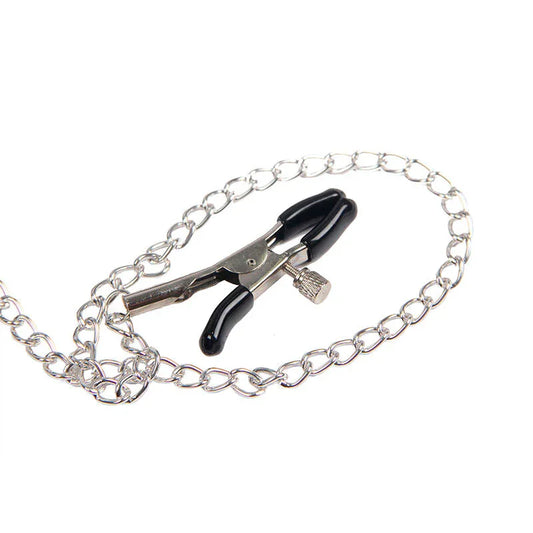 SUBBLIME - 953720 PINZAS PARA EL PECHO CON CORREA DE CUERO BONDAGE NEGRO TALLA ÚNICA - Nuvica