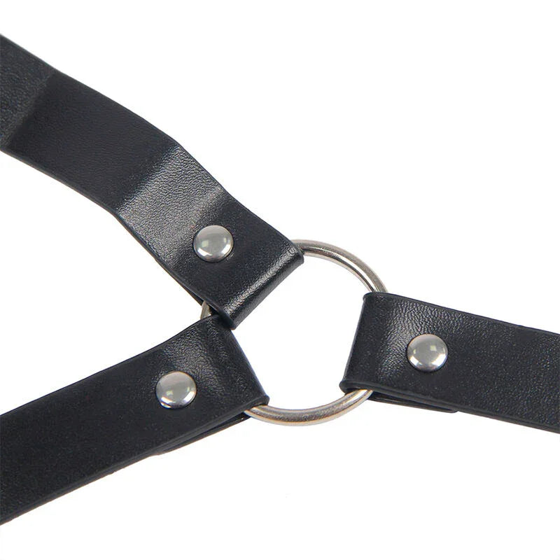 SUBBLIME - 953720 PINZAS PARA EL PECHO CON CORREA DE CUERO BONDAGE NEGRO TALLA ÚNICA - Nuvica