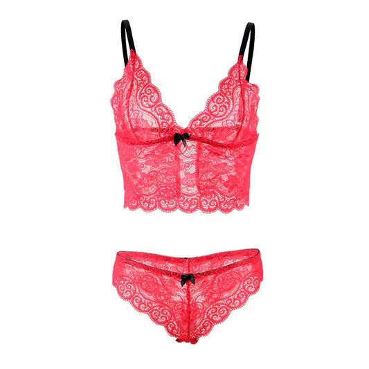 SUBBLIME - 953904 SET 3 PIEZAS ENCAJE Y SATEN ROJO L/XL - Nuvica