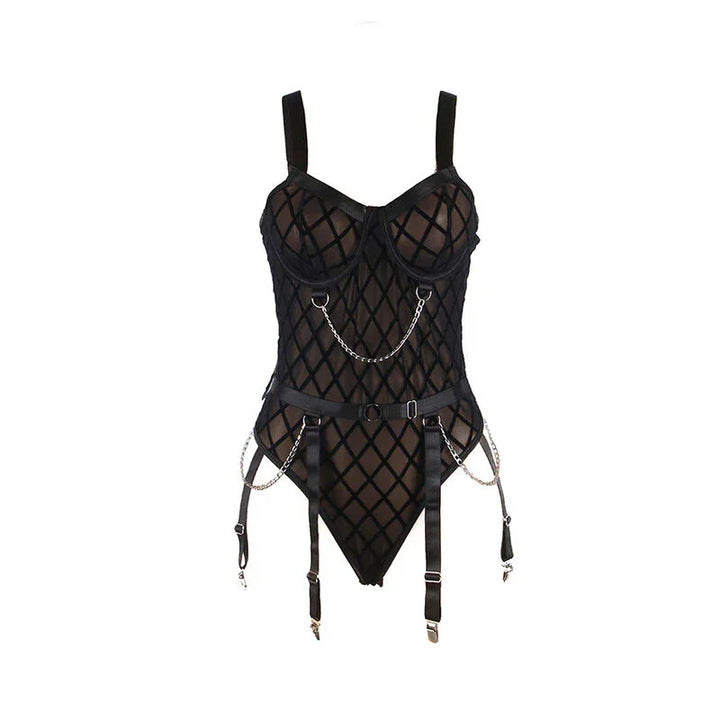 SUBBLIME - 954260 BODY CON CADENAS + LIGUEROS NEGRO S/M - Nuvica