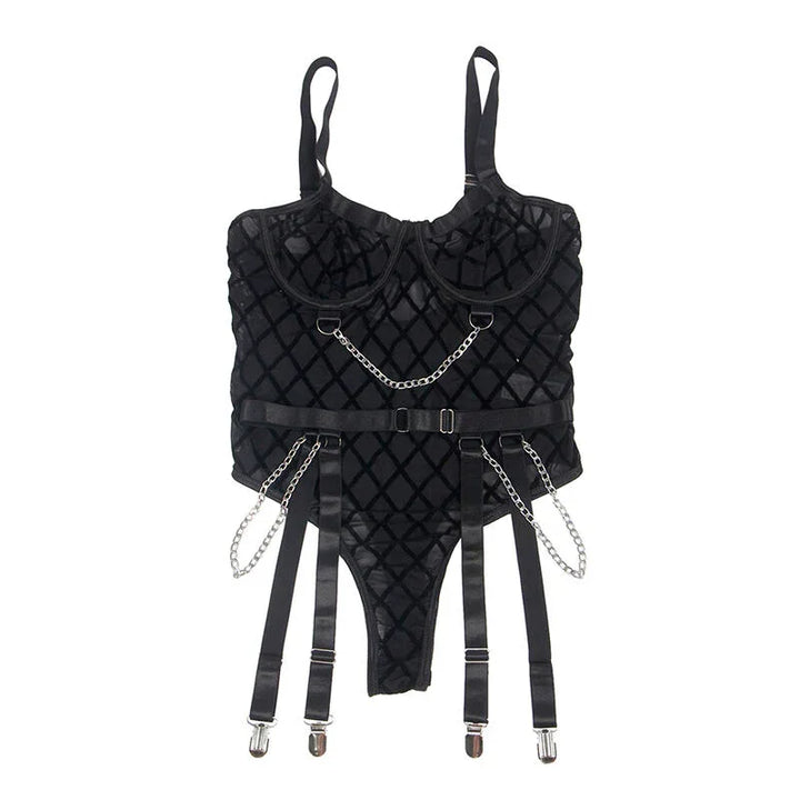 SUBBLIME - 954260 BODY CON CADENAS + LIGUEROS NEGRO S/M - Nuvica