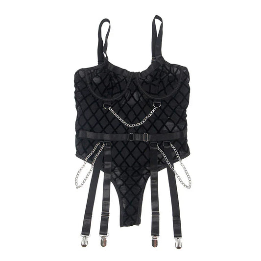 SUBBLIME - 954277 BODY CON CADENAS + LIGUEROS NEGRO L/XL - Nuvica