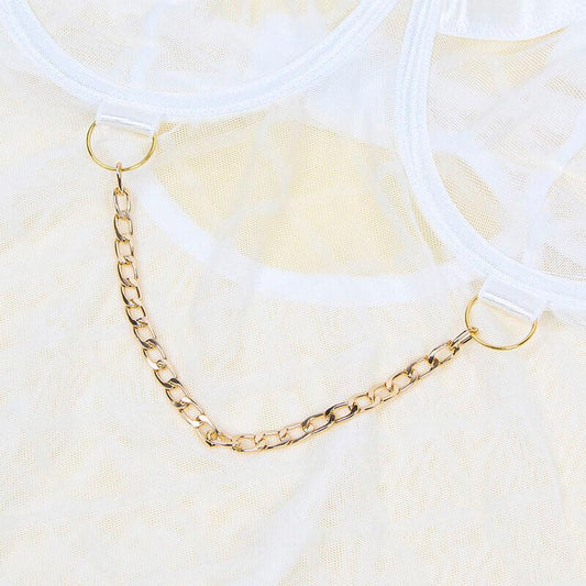 SUBBLIME - 954291 BODY CON CADENAS + LIGUEROS BLANCO L/XL - Nuvica