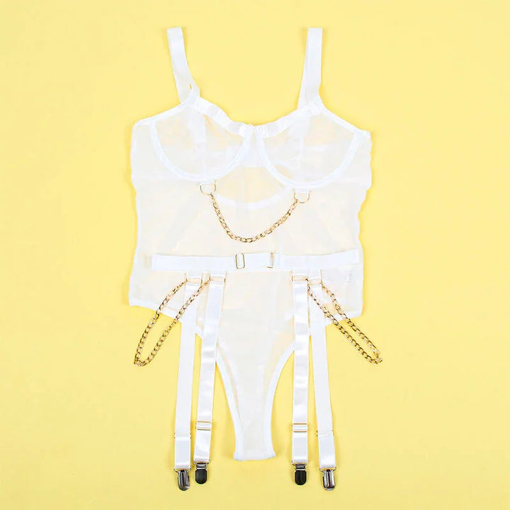 SUBBLIME - 954291 BODY CON CADENAS + LIGUEROS BLANCO L/XL - Nuvica
