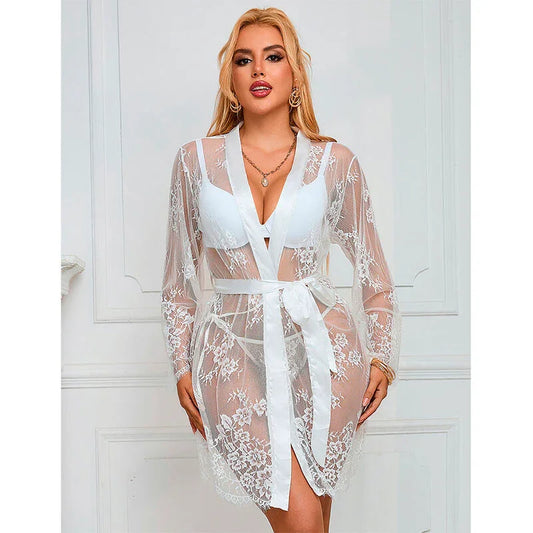 SUBBLIME - 954376 CAMISÓN DE MANGA LARGA CON DISEÑO FLORAL BLANCO L/XL - Nuvica