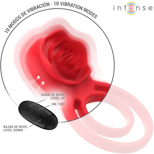 INTENSE - GAIL ROSA ESTIMULADORA 10 VIBRACIONES ROJO CONTROL REMOTO - Nuvica