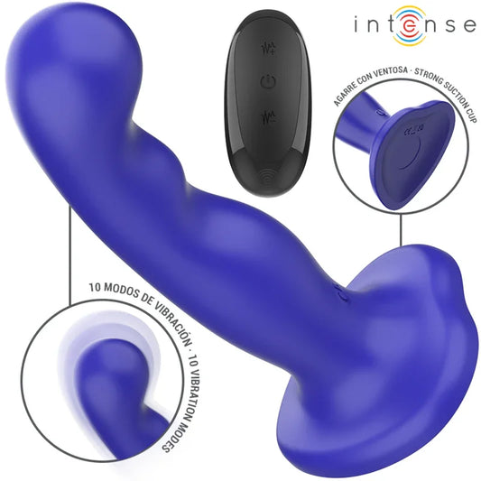 INTENSE - SHORTY VIBRADOR CON VENTOSA AZUL CONTROL REMOTO - Nuvica