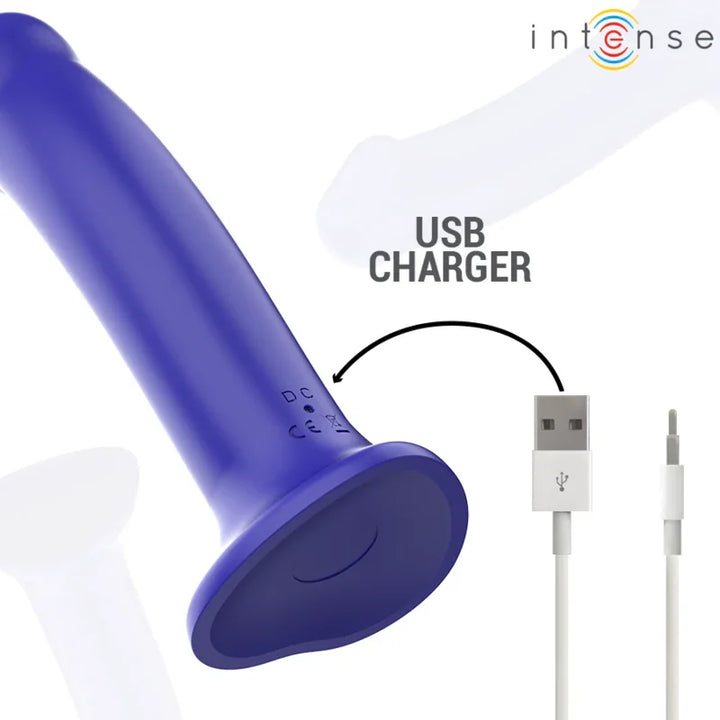 INTENSE - VICTORIA VIBRADOR CON VENTOSA 10 VIBRACIONES AZUL OSCURO CONTROL REMOTO - Nuvica
