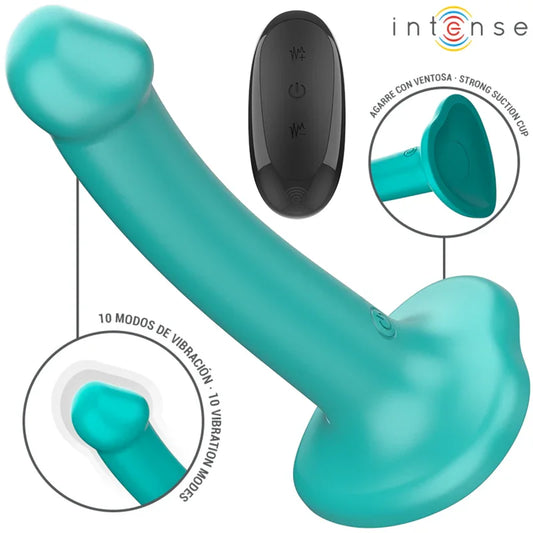 INTENSE - KATIE VIBRADOR CON VENTOSA 10 VIBRACIONES AZUL OSCURO CONTROL REMOTO - Nuvica