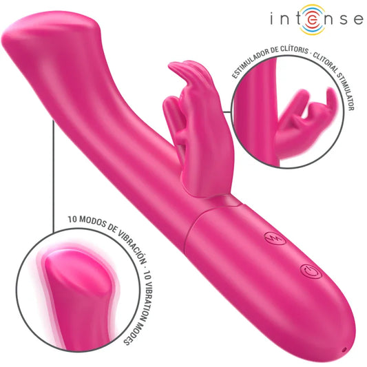INTENSE - JULIETA VIBRADOR RABBIT 18,6 CM 10 VIBRACIONES ROSA - Nuvica