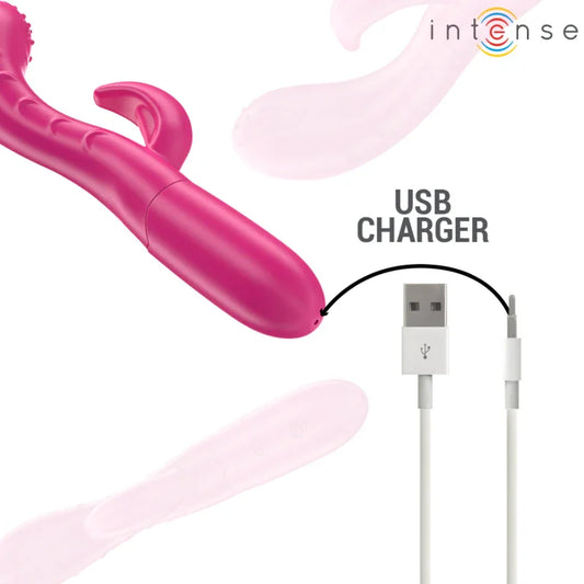 INTENSE - AMARA VIBRADOR CON LENGUA ESTIMULADORA 10 VIBRACIONES ROSA - Nuvica