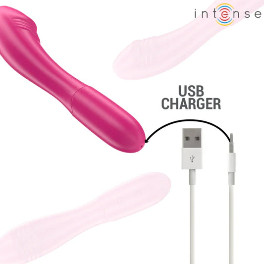 INTENSE - BELINDA VIBRADOR 19 CM FLEXIBLE 10 VIBRACIONES ROSA - Nuvica
