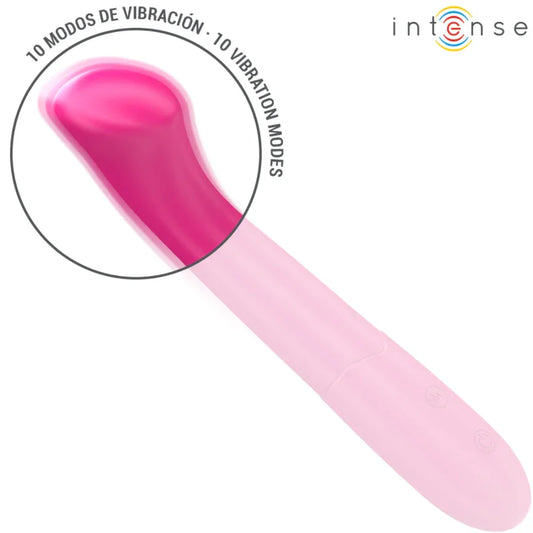 INTENSE - PATY VIBRADOR 19 CM FLEXIBLE 10 VIBRACIONES MODELO 2 ROSA - Nuvica