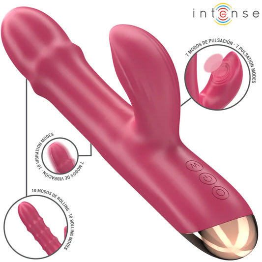INTENSE - CHLOE VIBRADOR MULTIFUNCIÓN 3 EN 1 ROJO - Nuvica