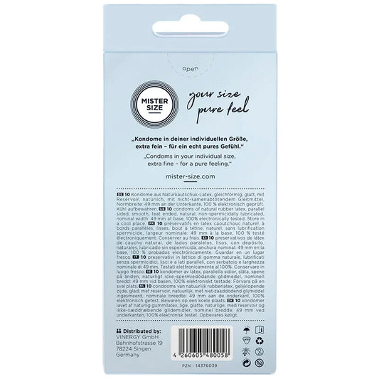 MISTER SIZE - PRESERVATIVOS TALLA S 49 MM (10 UNIDADES) - Nuvica