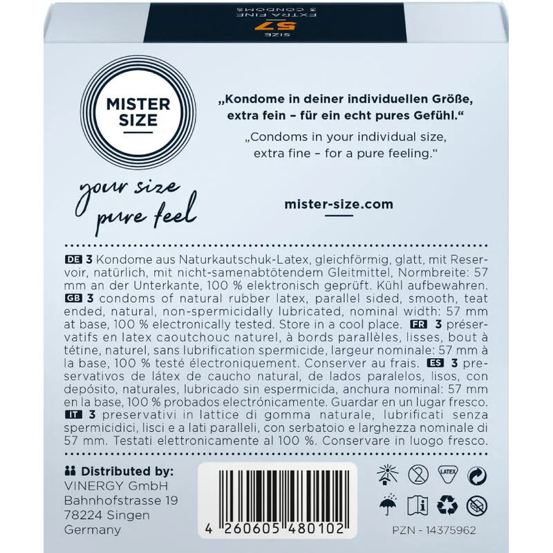 MISTER SIZE - PRESERVATIVOS TALLA L 57 MM (3 UNIDADES) - Nuvica