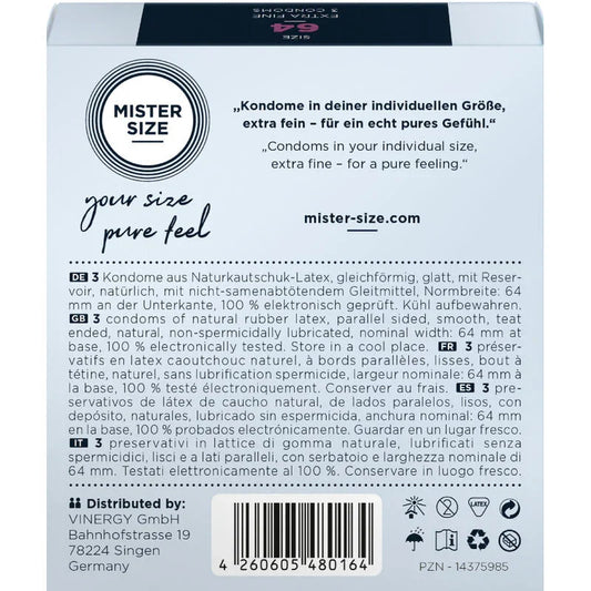 MISTER SIZE - PRESERVATIVOS TALLA XXL 64 MM (3 UNIDADES) - Nuvica