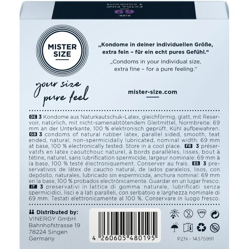 MISTER SIZE - PRESERVATIVOS TALLA XXXL 69 MM (3 UNIDADES) - Nuvica
