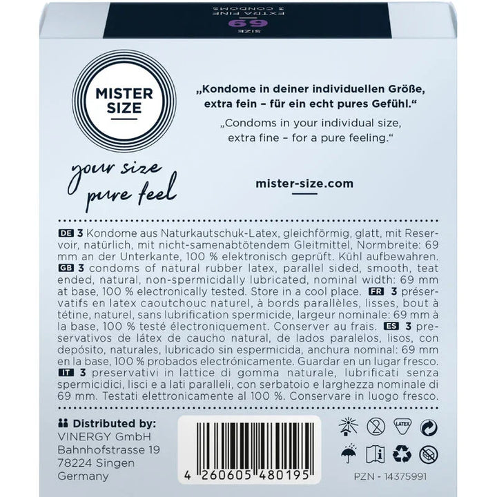 MISTER SIZE - PRESERVATIVOS TALLA XXXL 69 MM (3 UNIDADES) - Nuvica