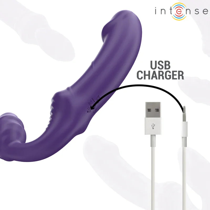 INTENSE - JILL VIBRADOR DOBLE 20 CM VIOLETA CONTROL REMOTO - Nuvica