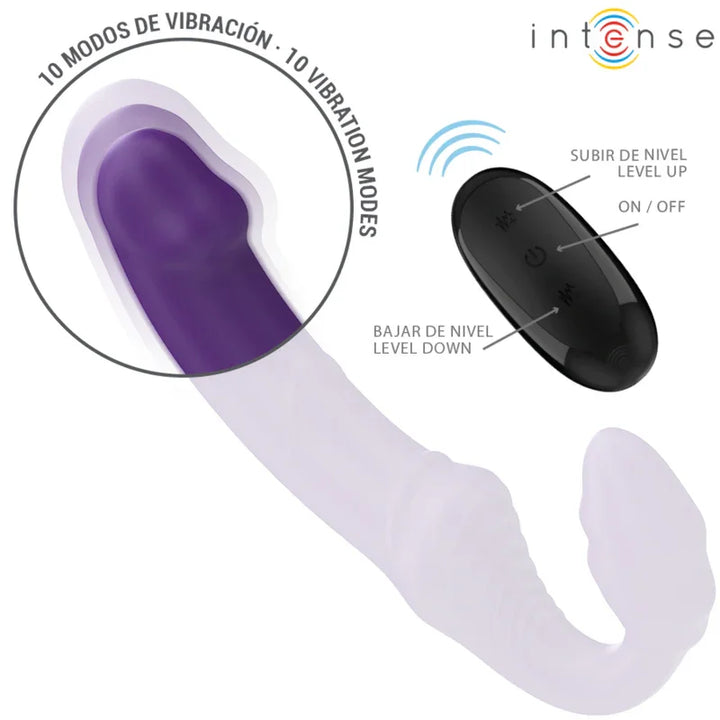 INTENSE - JILL VIBRADOR DOBLE 20 CM VIOLETA CONTROL REMOTO - Nuvica