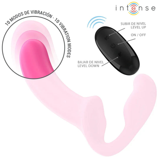 INTENSE - AMY VIBRADOR DOBLE 20 CM ROSA CONTROL REMOTO - Nuvica