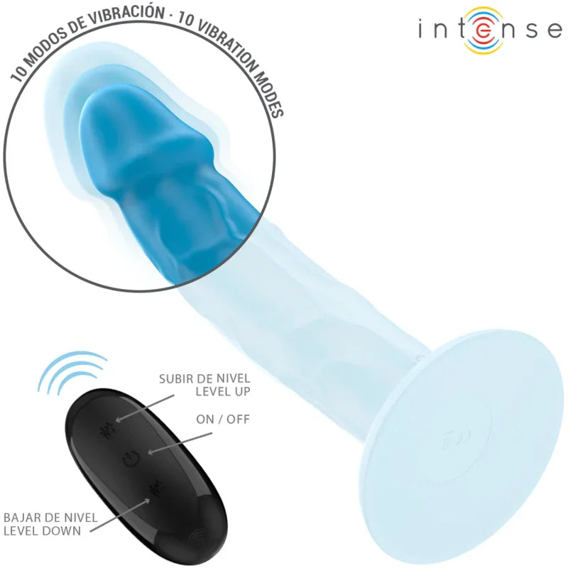 INTENSE - PHOEBE VIBRADOR REALÍSTICO 10 VIBRACIONES AZUL CONTROL REMOTO - Nuvica