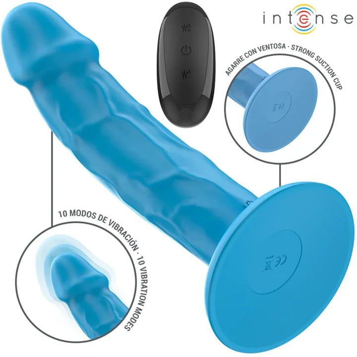 INTENSE - PHOEBE VIBRADOR REALÍSTICO 10 VIBRACIONES AZUL CONTROL REMOTO - Nuvica