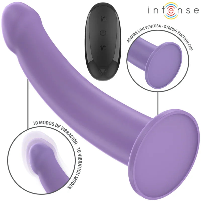 INTENSE - EDDIE VIBRADOR 17,5 CM 10 VIBRACIONES MORADO CONTROL REMOTO - Nuvica