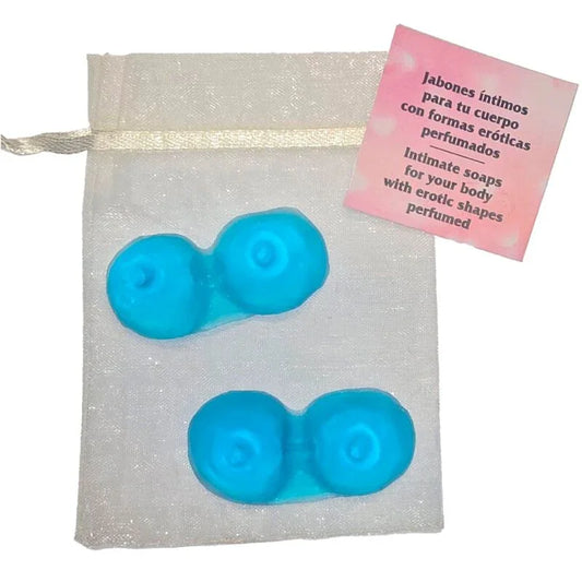 DIABLO PICANTE - 2 JABONES PERFUMADOS FORMA PECHOS AZUL - Nuvica