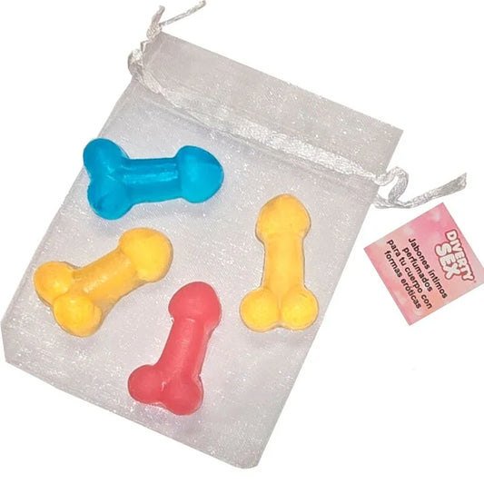DIABLO PICANTE - 4 MINI JABONES PERFUMADOS FORMA PENE - Nuvica